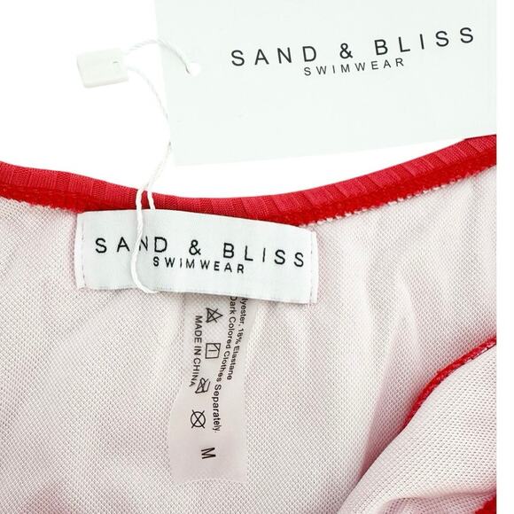 Sand & Bliss Swimwear Bikini Top & Bottom Size Medium Vermillion Orange - Picture 11 of 12